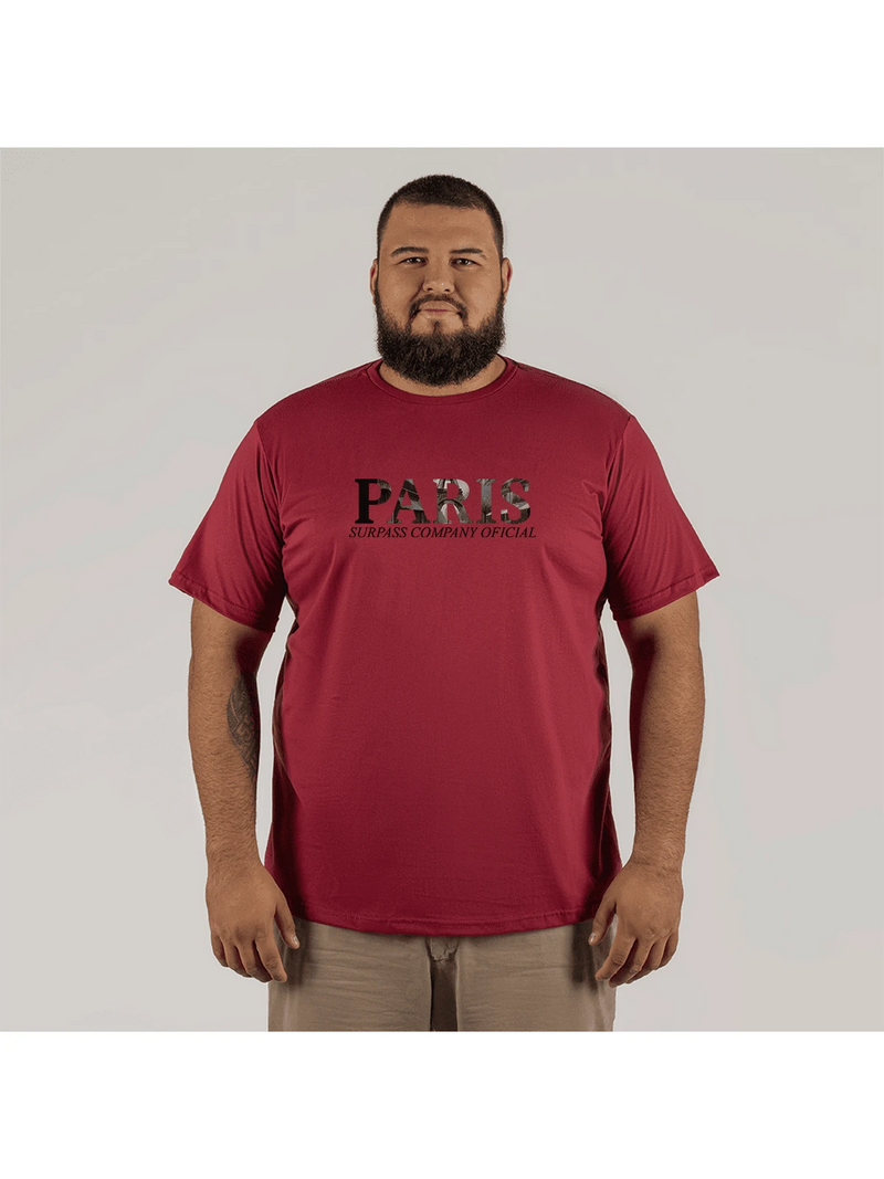 Camiseta Paris Surprass Streetwear Plus Size Com Forma Grande 30.1 Penteada Algodão