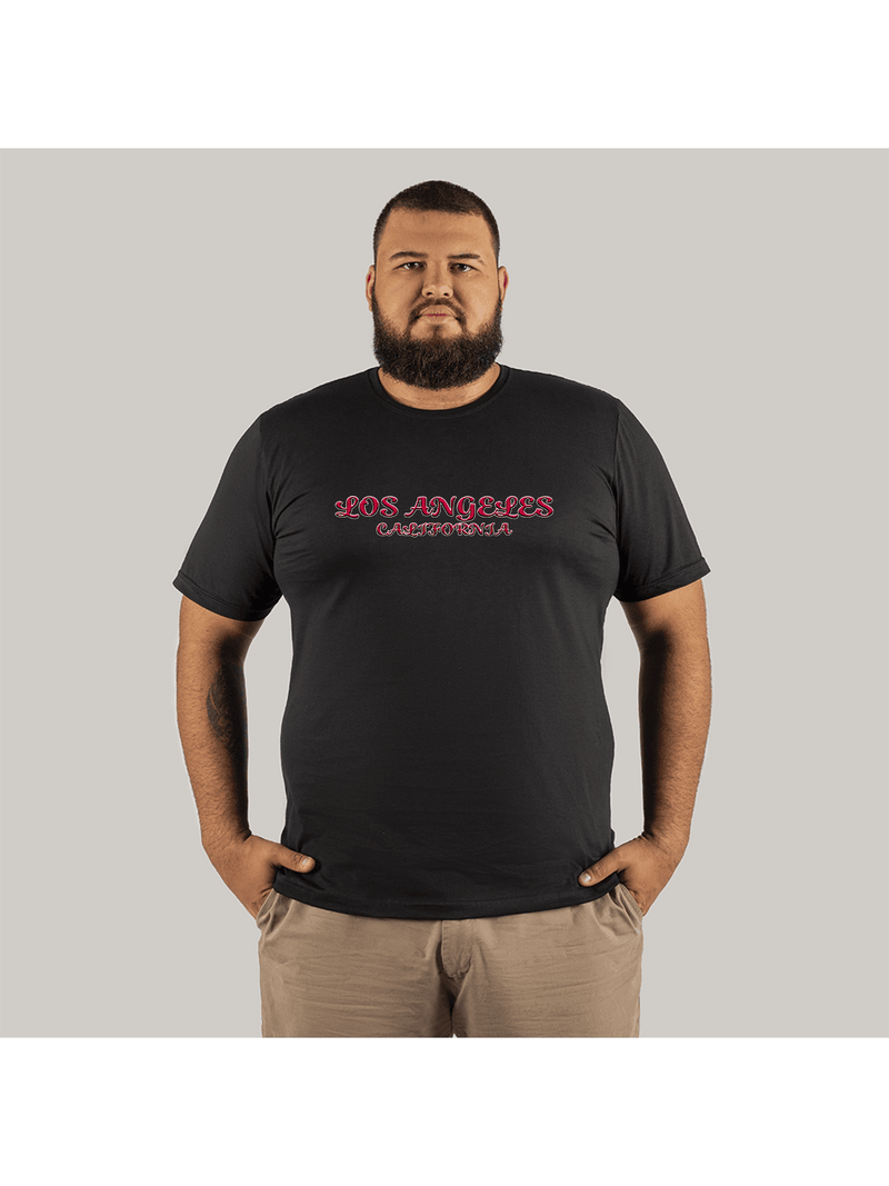 Camiseta LA Font Blusão Plus Size Grande Extra StreetWear Estampada Algodão