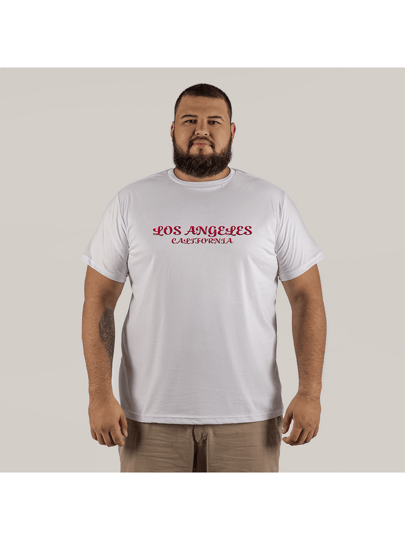 Camiseta LA Font Blusão Plus Size Grande Extra StreetWear Estampada Algodão