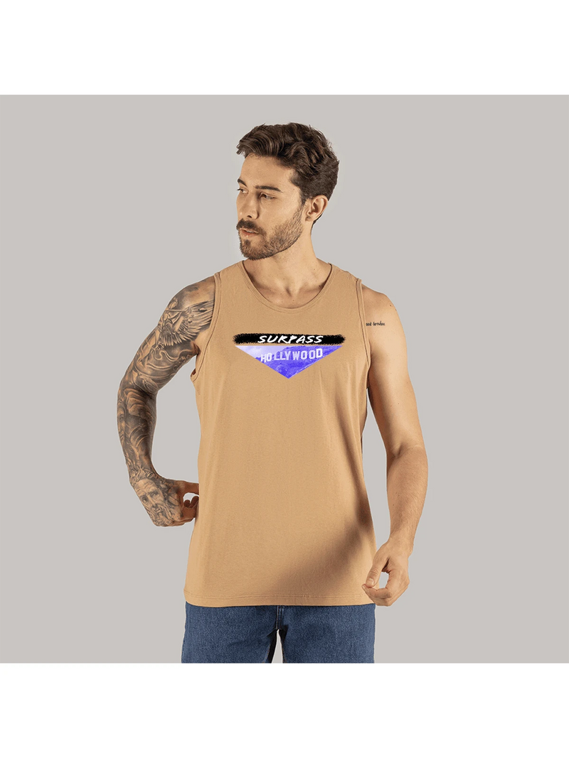 Camiseta Surpass hwod Regata Estampada Algodão Excelente Para Treinar Academia