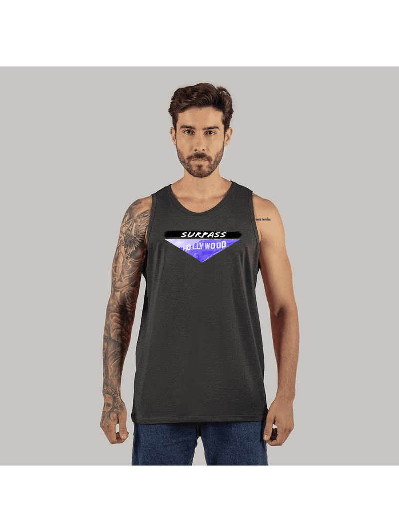 Surpass hwod T-Shirt Printed Cotton Tank Top Excellent for Gym Training