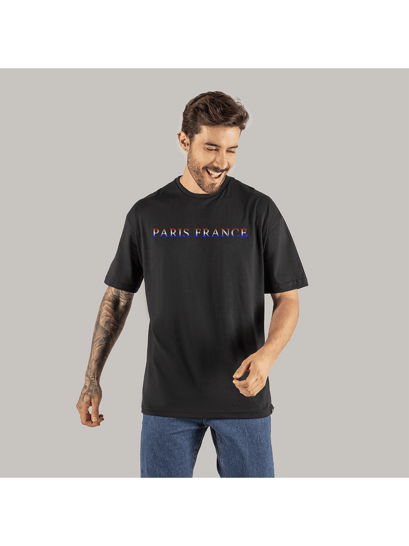 Camiseta Blusão Oversized Estampada Algodão Moda StreetWear Paris Font