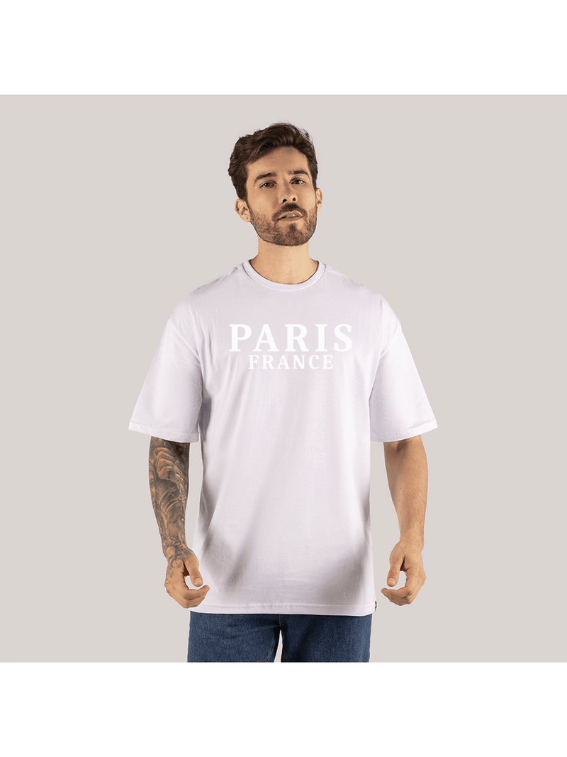 Camiseta Oversized Masculina Grande Blusão StreetWear Paris France