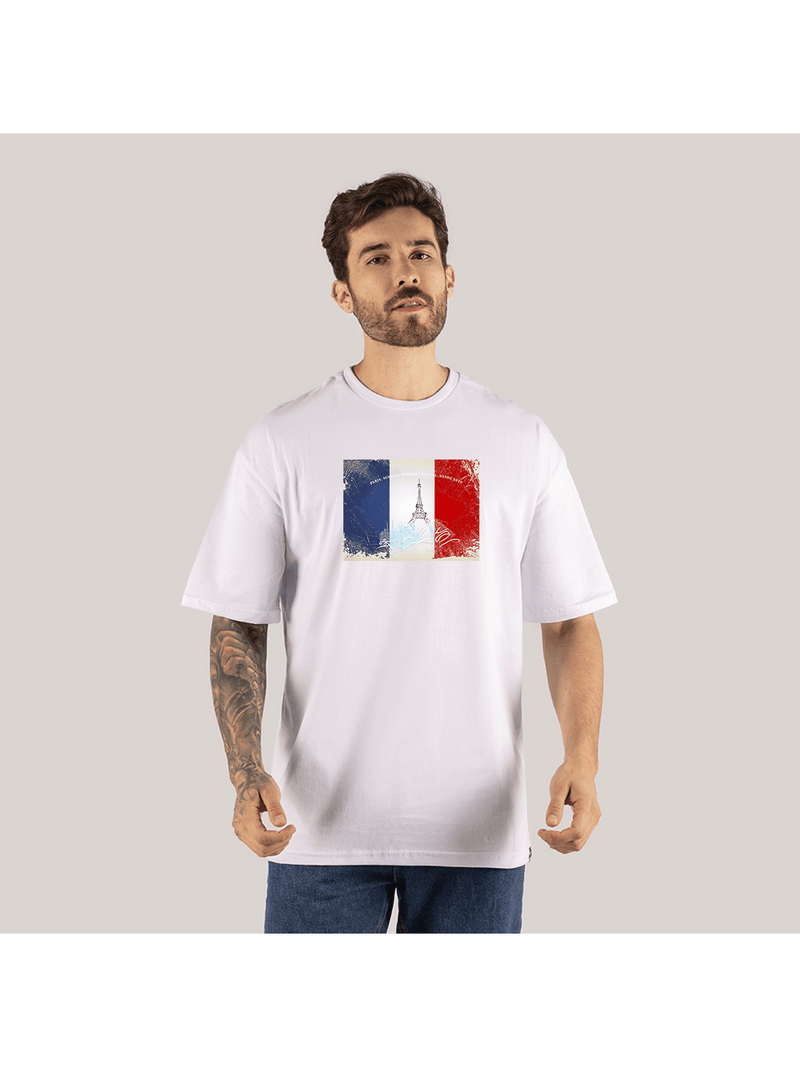 Camiseta Paris Affel Blusão Oversized Street Wear Manga Grande