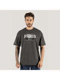 Camiseta Paris Film Estampada Algodão Confortável Blusa Oversized Manga Cumprida