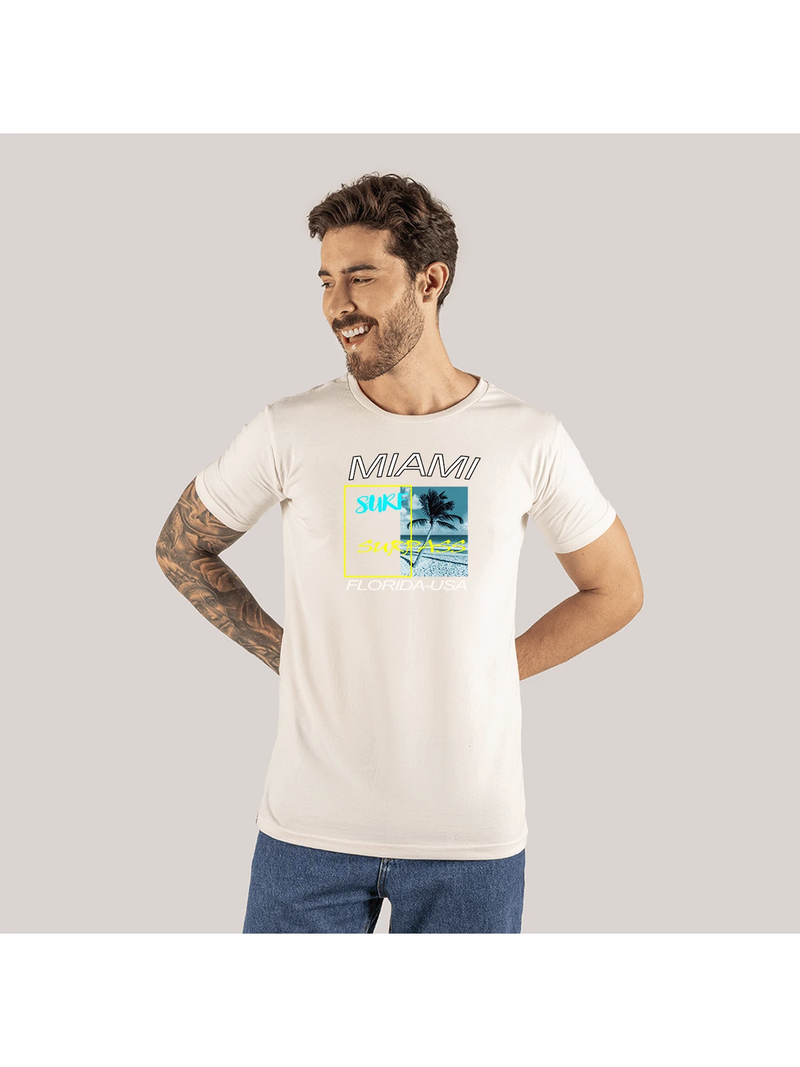 Camiseta Estampa DTF Digital Algodão Confortável 30.5 Miami Ski