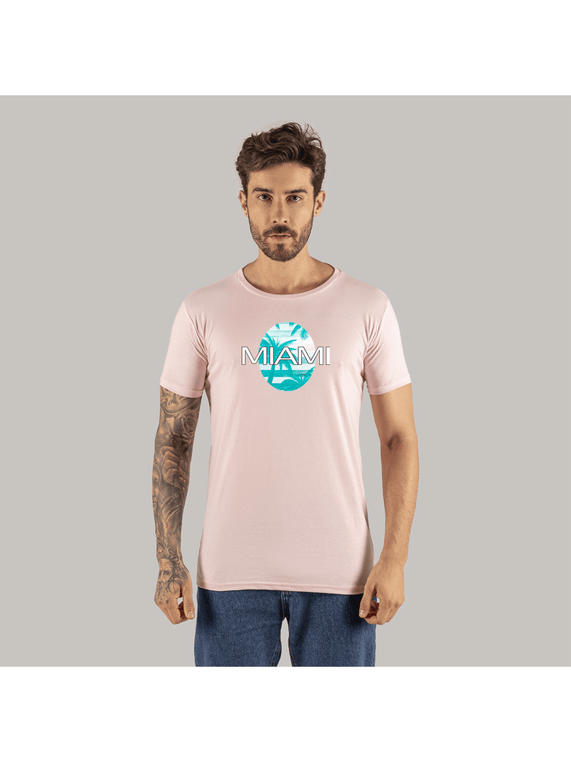 Camiseta Estampada Confortável Modelo Street Algodão Miami Comb