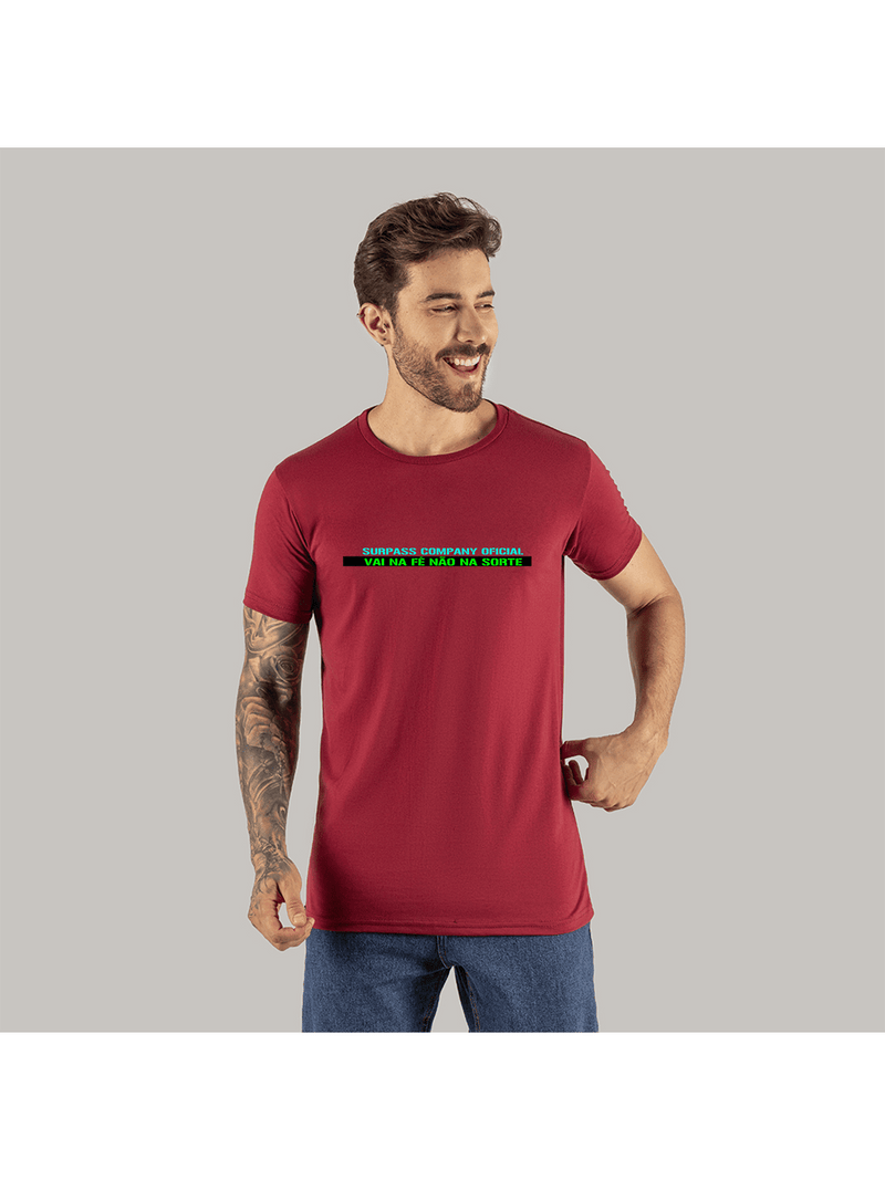 Camiseta Algodão 30.1 Penteada Estampada Confortável Vai Na Fé