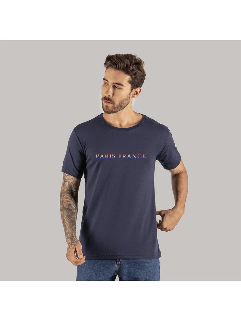 Camiseta Algodão T-Shirt Streetwear Paris Font