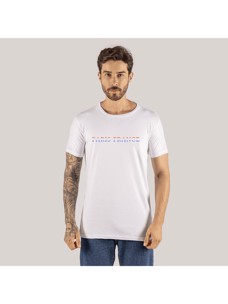 Camiseta Algodão T-Shirt Streetwear Paris Font