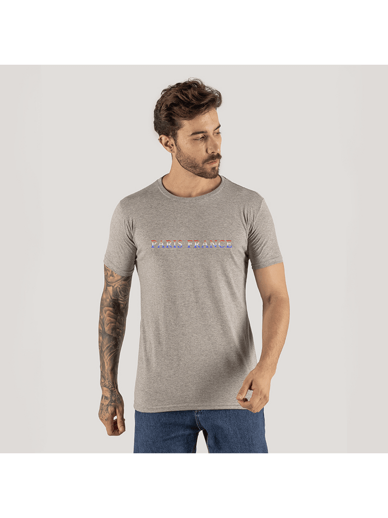 Camiseta Algodão T-Shirt Streetwear Paris Font