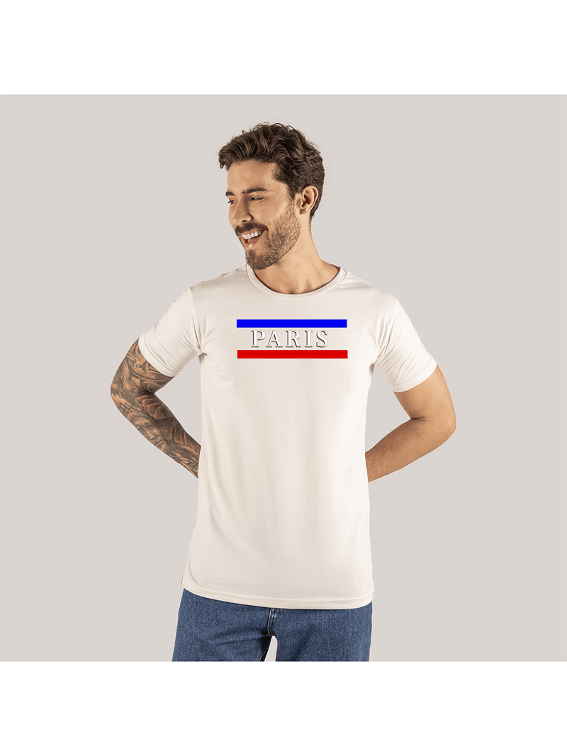 Camiseta Algodão 30.1 Penteada Estampada Confortável Paris Tires