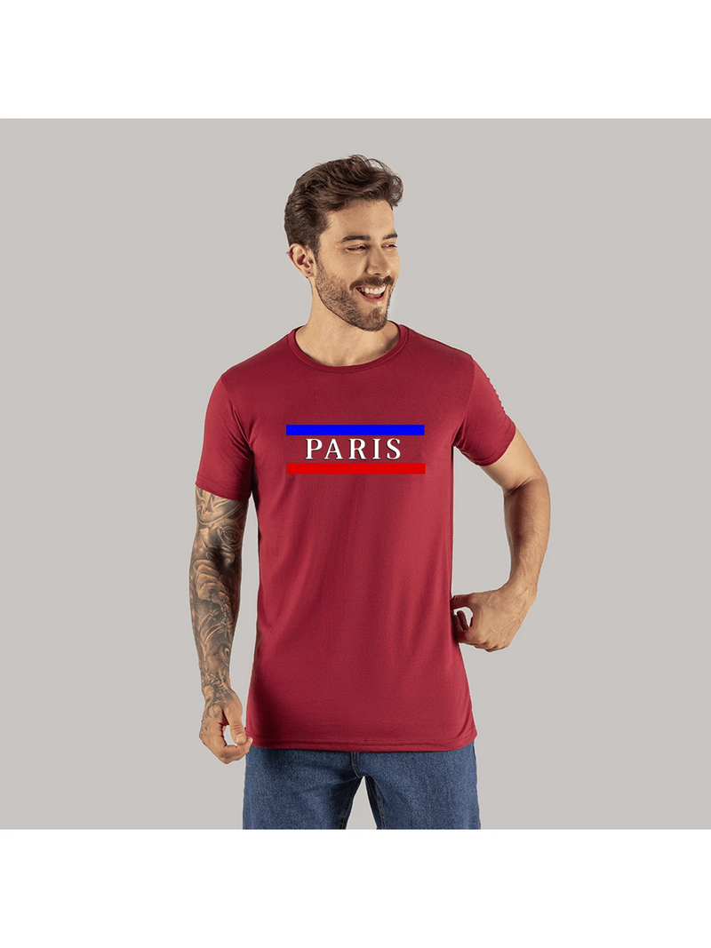 Camiseta Algodão 30.1 Penteada Estampada Confortável Paris Tires