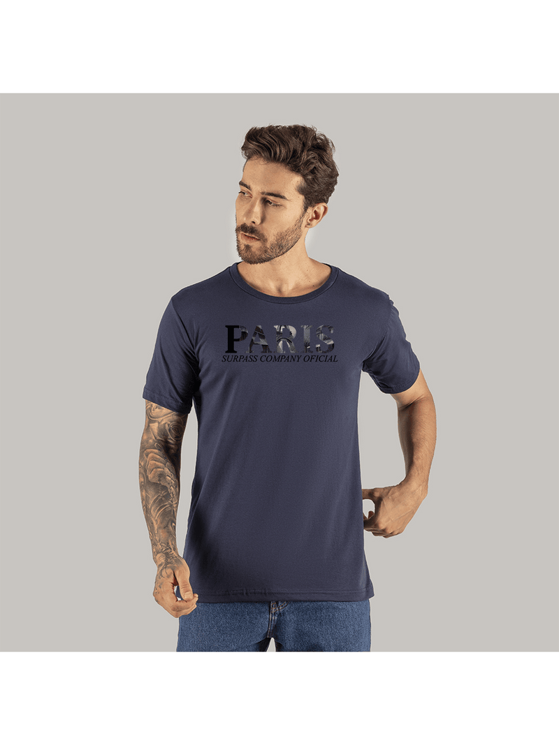 Camiseta Algodão Macio Confortável Estampada DTF Paris Surprass