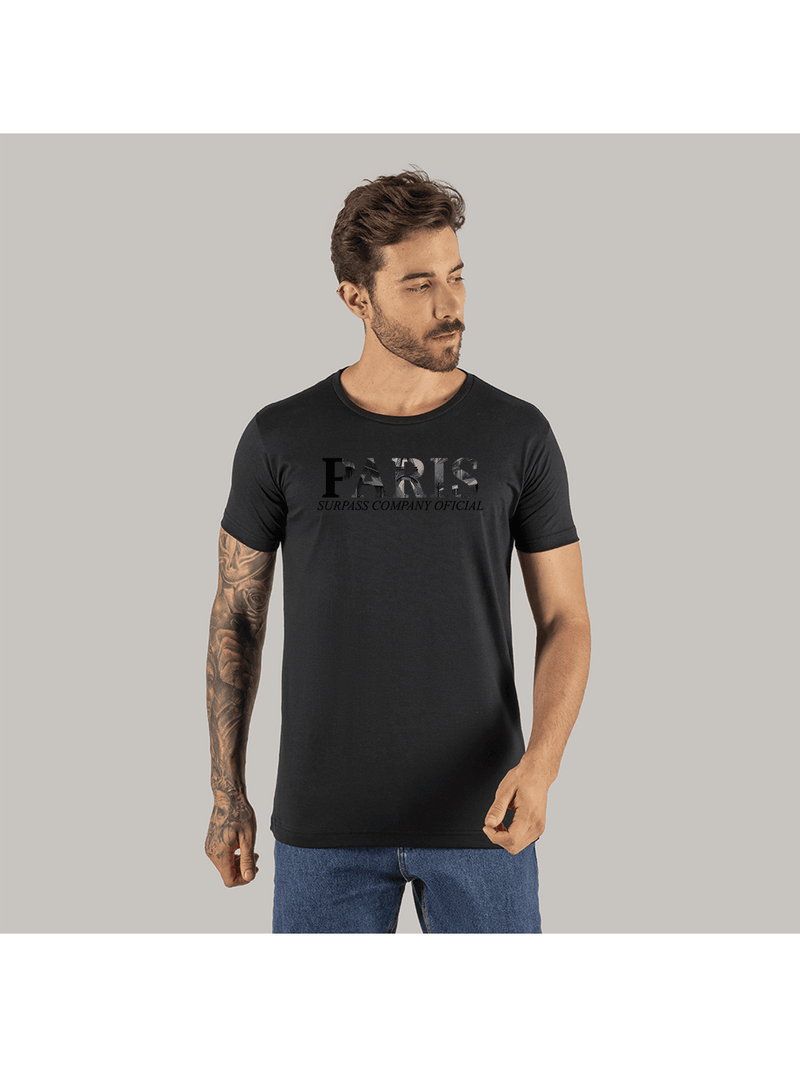 Camiseta Algodão Macio Confortável Estampada DTF Paris Surprass