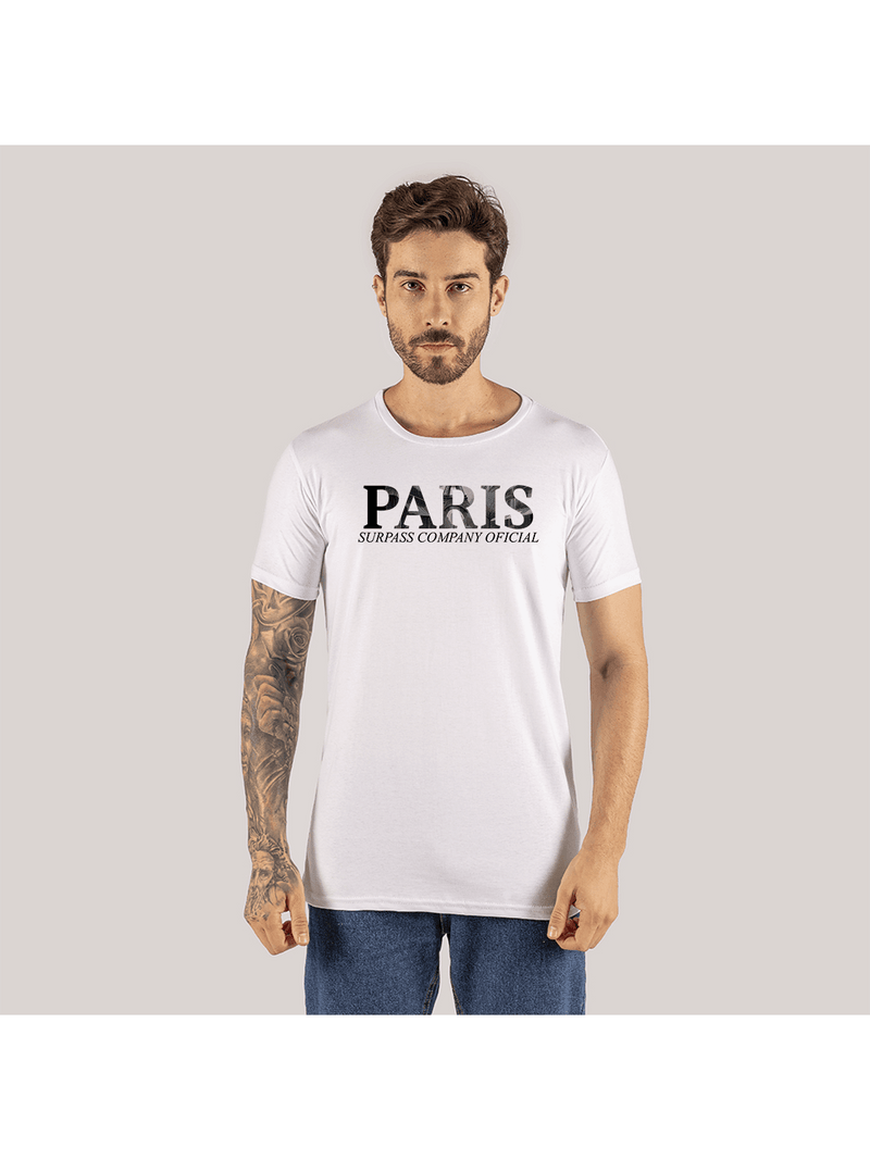 Camiseta Algodão Macio Confortável Estampada DTF Paris Surprass