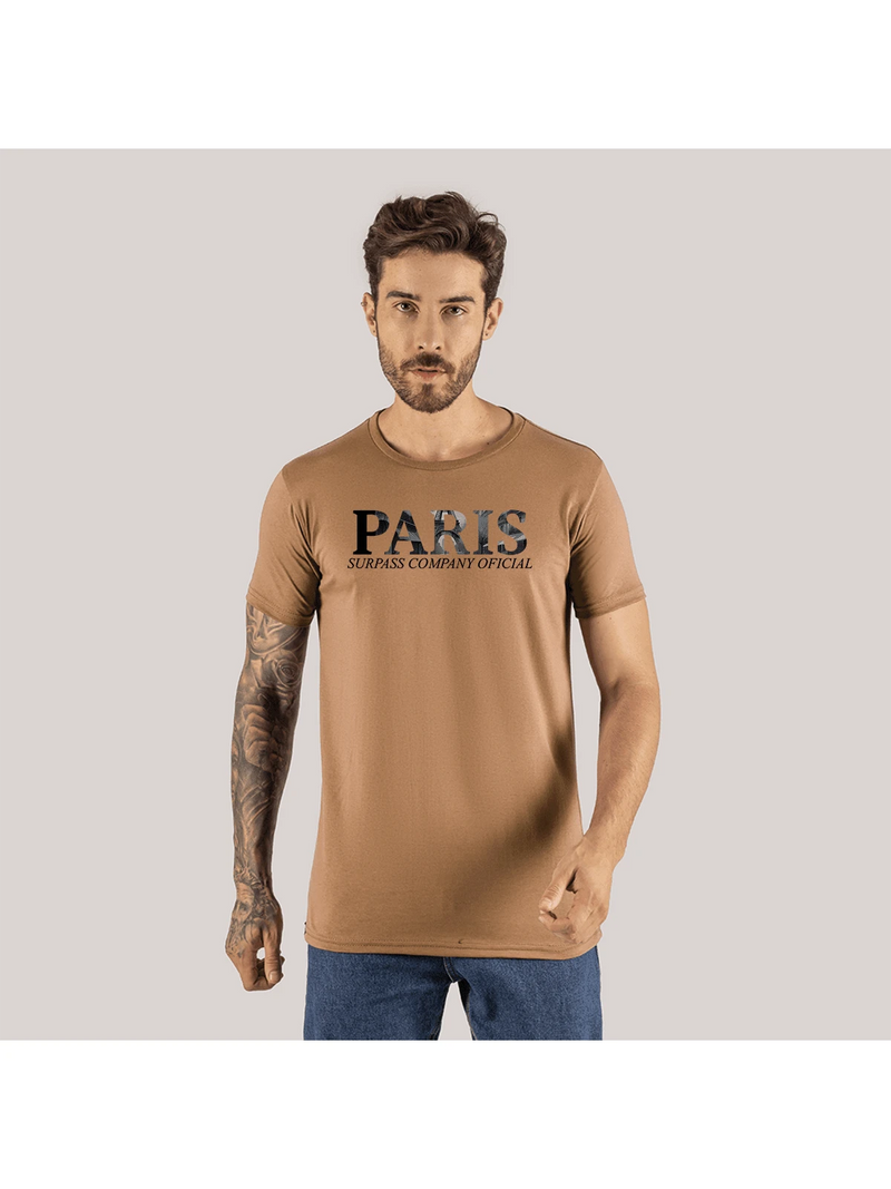 Camiseta Algodão Macio Confortável Estampada DTF Paris Surprass