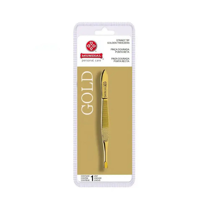 Mundial Straight Tip Golden Tweezers 384