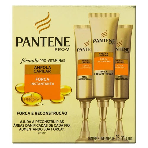 Ampolla de Tratamiento Capilar con Perlas Solubles Fuerza y ​​Reconstrucción - 3 Unidades 15ml cada una