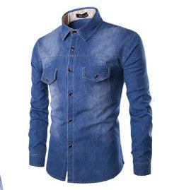 Men's casual denim shirt