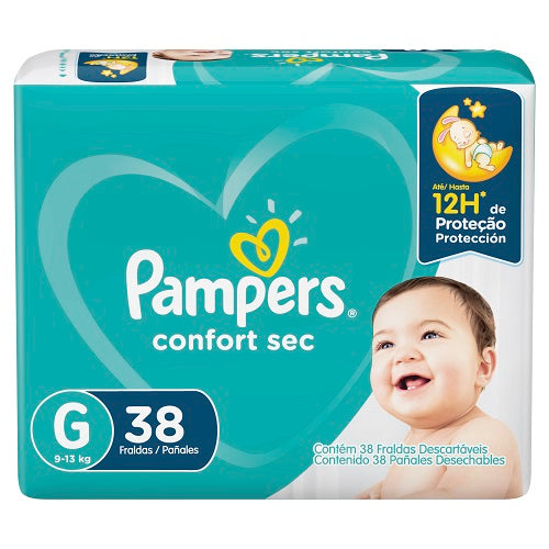 Pampers Confort Sec Pañal Desechable Infantil G Paquete 9 a 12,5kg - 38 Unidades