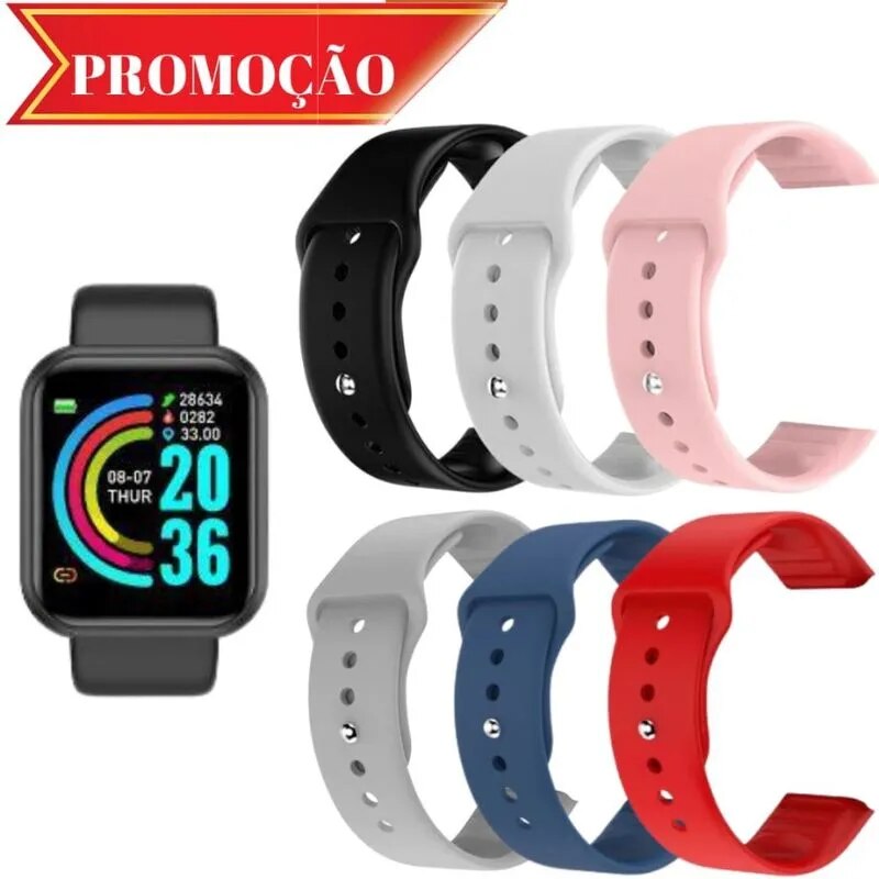 Pulseira d20 Para Smartwatch D20 Y68 D28 Smartwatch V6 - Pulseira de Encaixe USB - Blackhurst