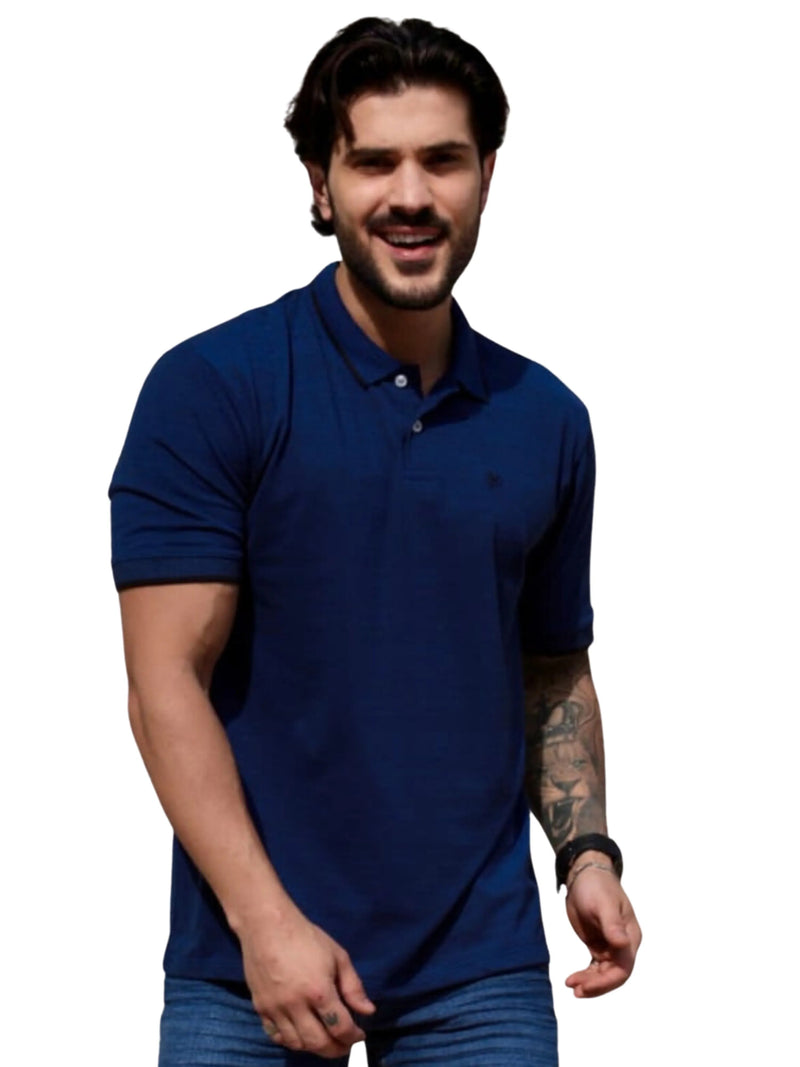 Camisa Polo Masculina em Jacquard - Blackhurst