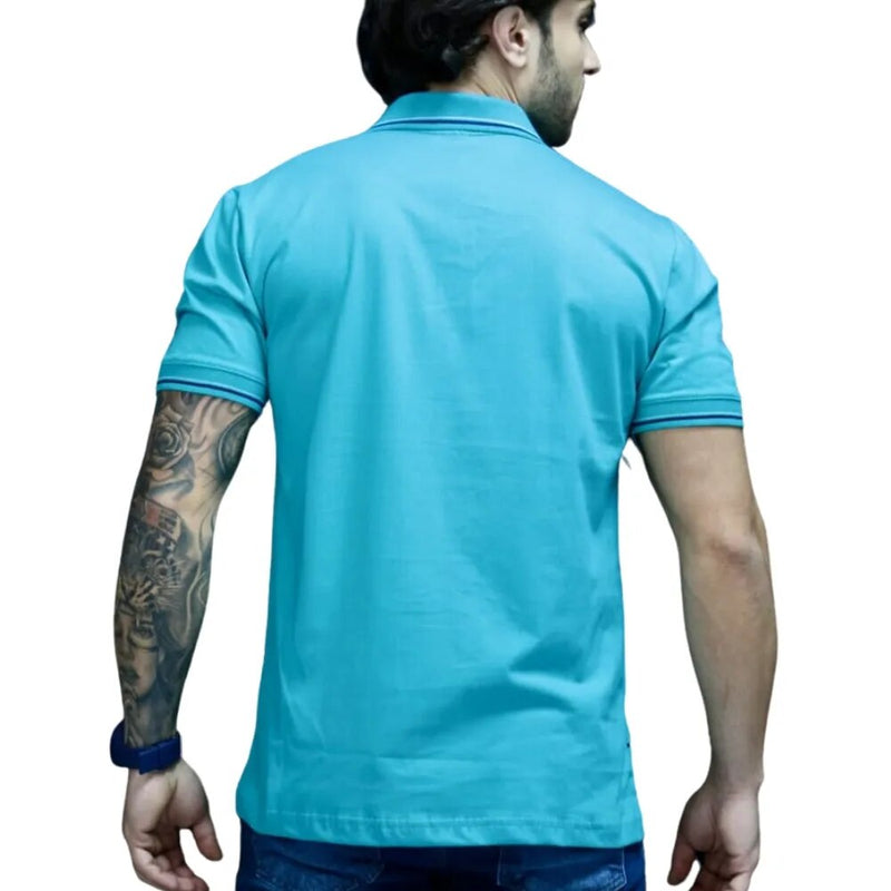 Camiseta Polo Masculina Listrada em Algodão - Blackhurst