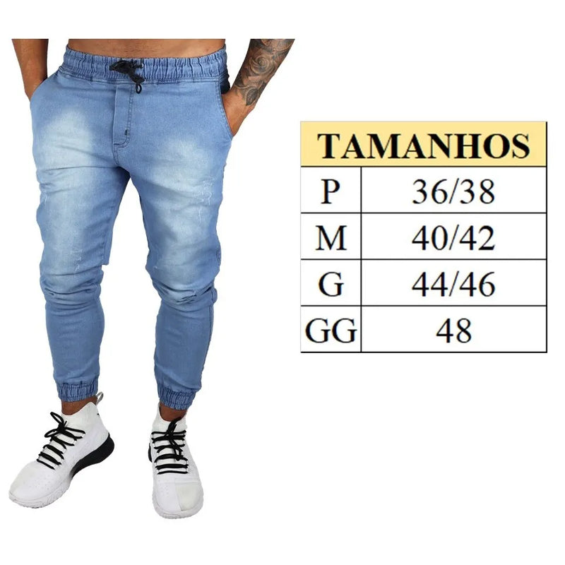 Calça Jogger Sarja Masculina Slim com Elástico,SAINT - Blackhurst