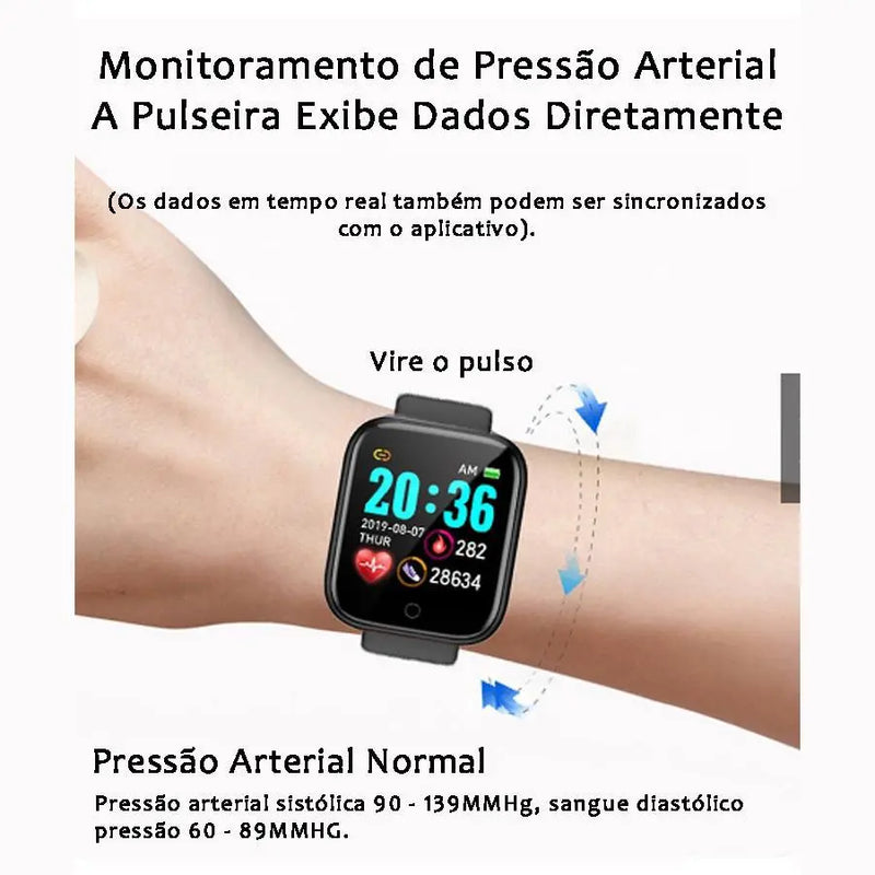 Relógio Smartwatch D20 Coloca Inteligente Ios E Android - Blackhurst