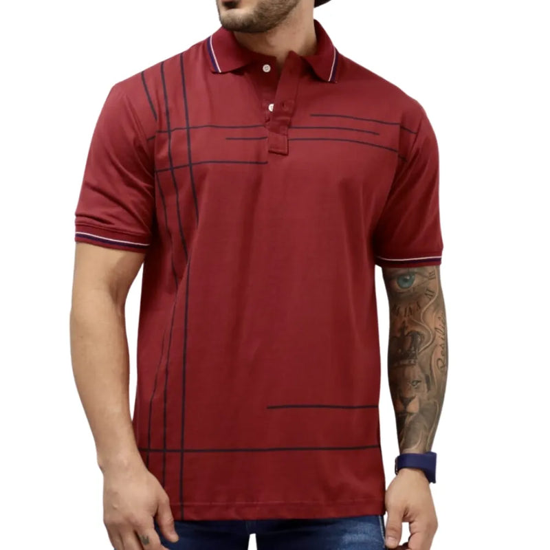 Camiseta Polo Masculina Listrada em Algodão - Blackhurst