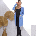 Casaco Casual Cardigan Aberto com Detalhes e Bolso Frontal Refinado Culto Sutil Sofisticado