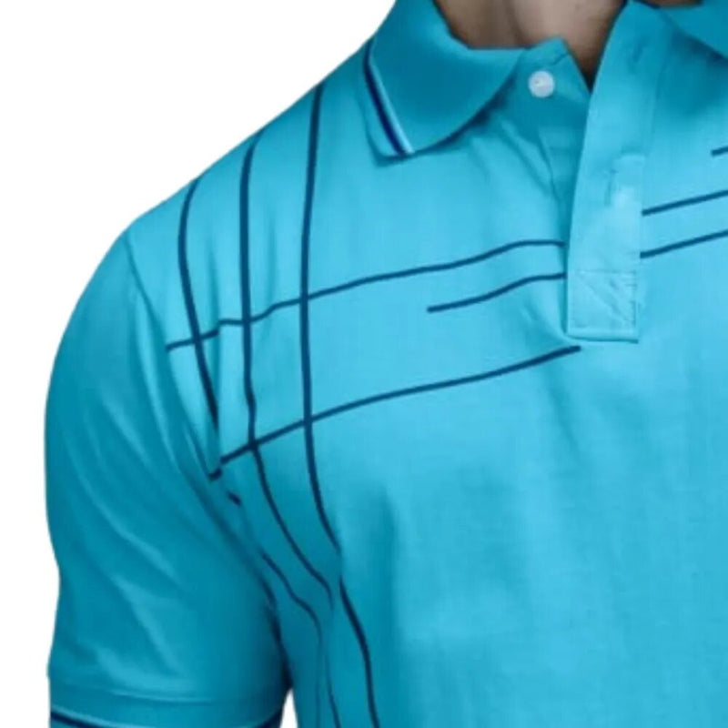 Camiseta Polo Masculina Listrada em Algodão - Blackhurst