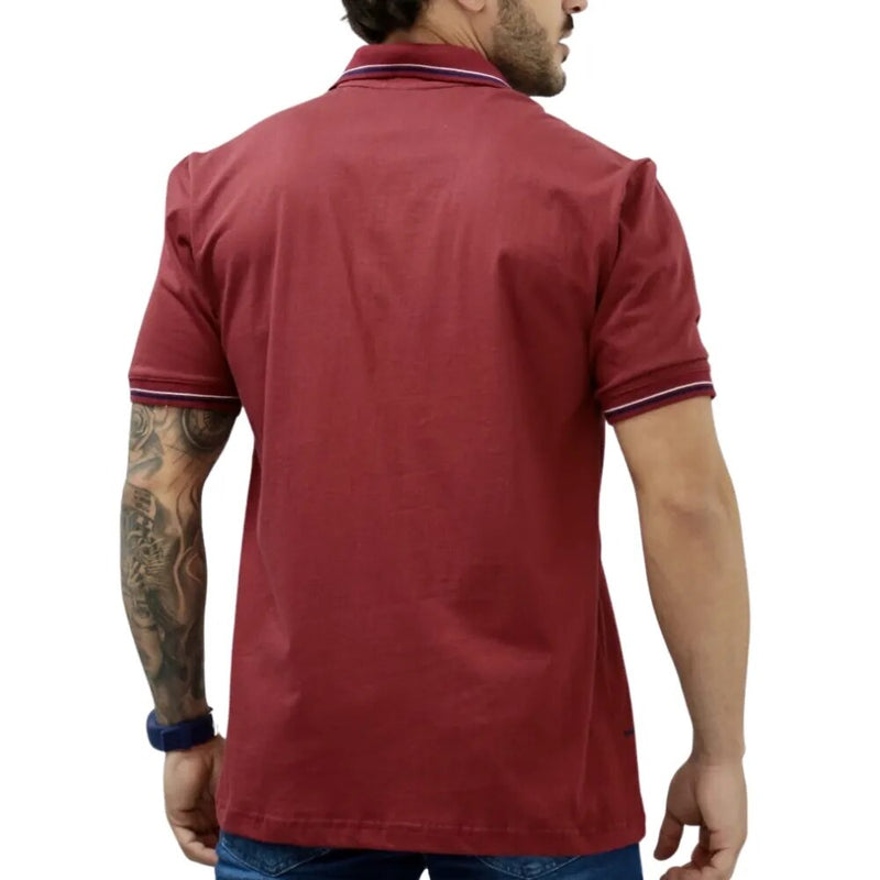 Camiseta Polo Masculina Listrada em Algodão - Blackhurst