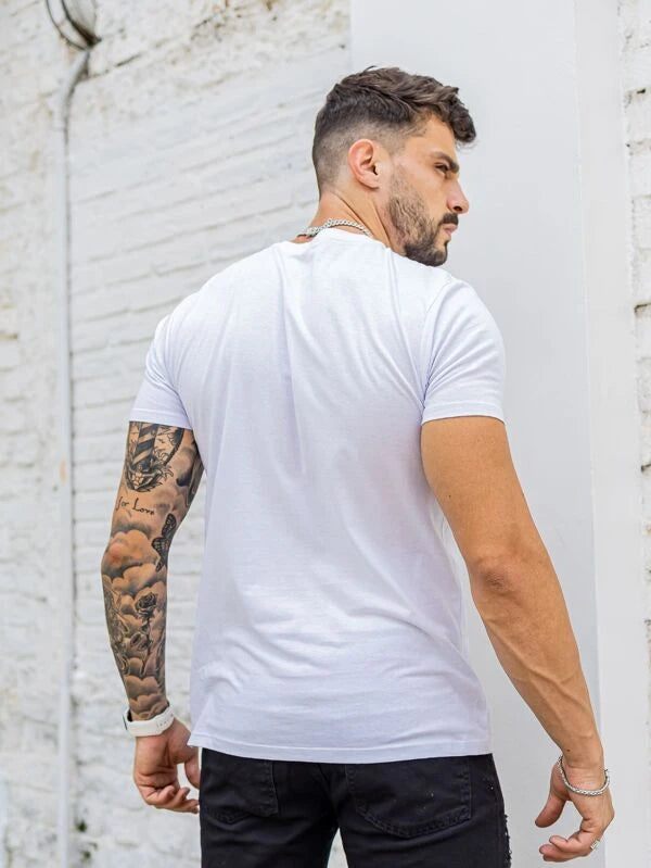 Camiseta Básica Hombre Cuello Redondo Algodón Línea Premium