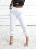 Calça Jogger Sarja Branco Feminina - Blackhurst