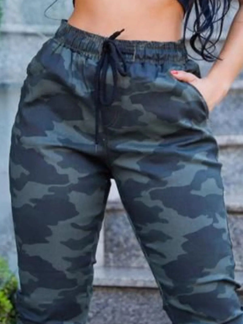 Calça Feminina Jogger Sarja Verde Camuflada - Blackhurst