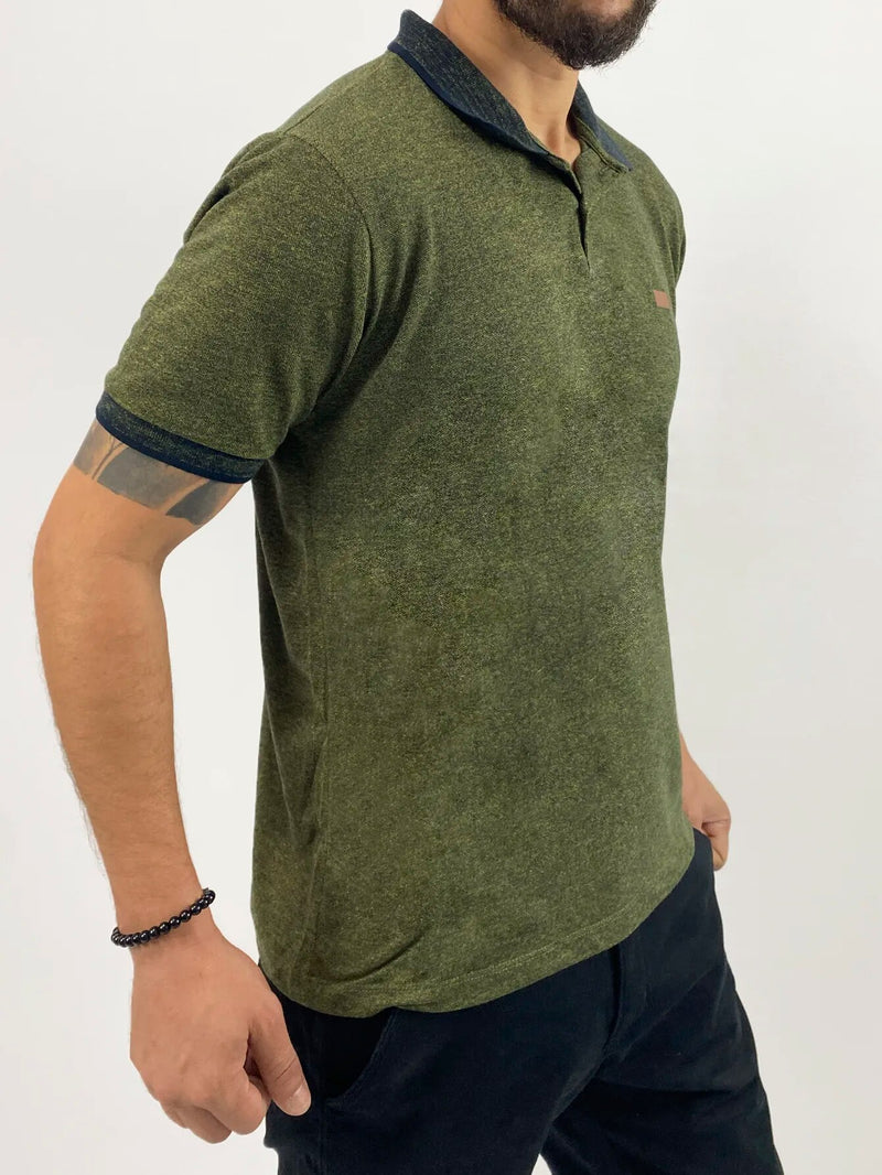 Camisa Polo com Plaquinha Verde Oliva - Blackhurst