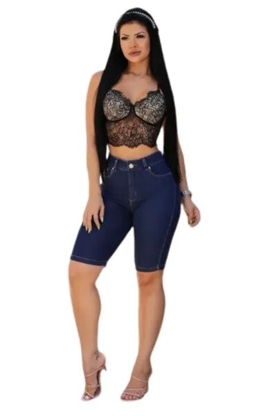 Bermuda Feminina Jeans Escuro Ciclista - Blackhurst