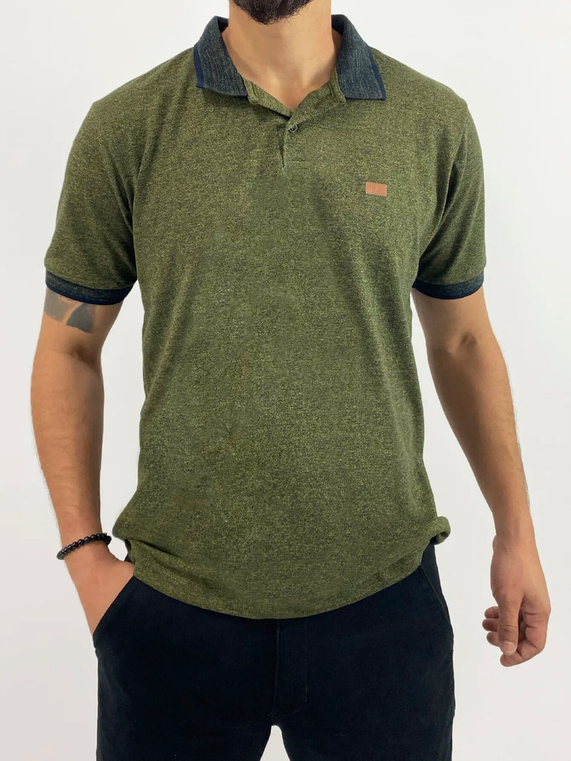 Camisa Polo com Plaquinha Verde Oliva - Blackhurst