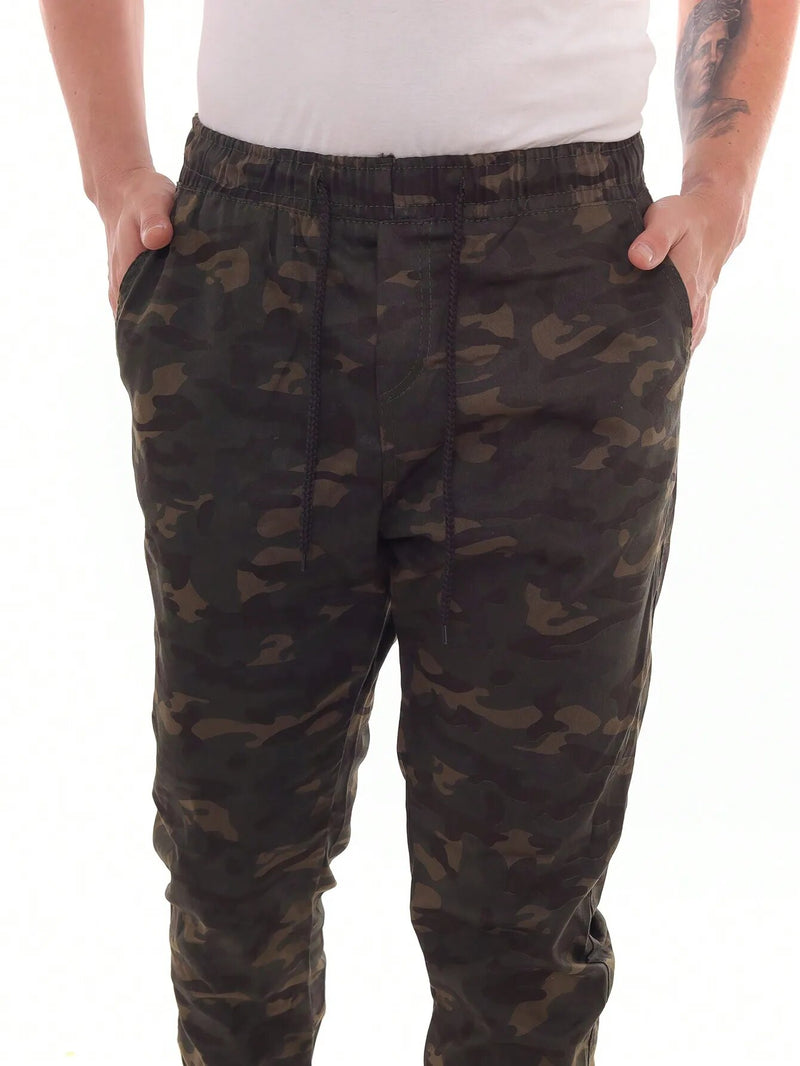 Calça Masculina Jogger Sarja Verde Camuflada - Blackhurst