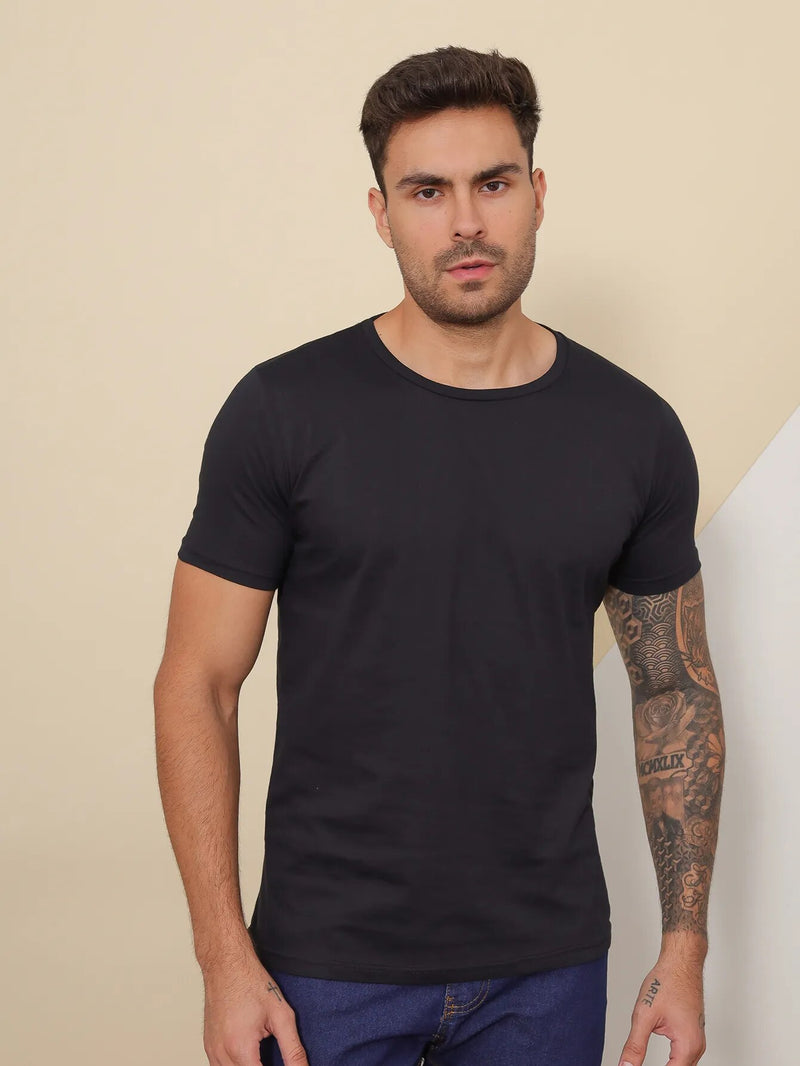 Camiseta Masculina Lisa Básica Preto - Blackhurst