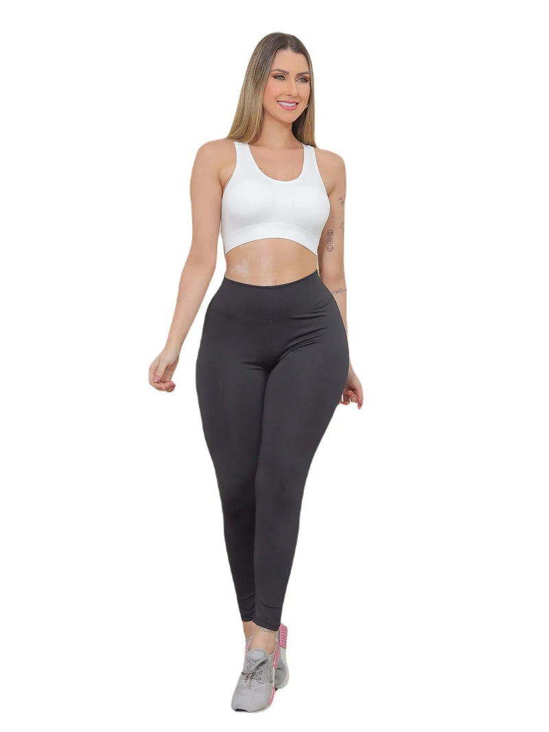 KIT Feminino 2 Peças - Top Branco e Calça Legging Básica - Blackhurst