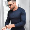 Camiseta HENLEY Masculina Slim Fit Manga Longa - Blackhurst