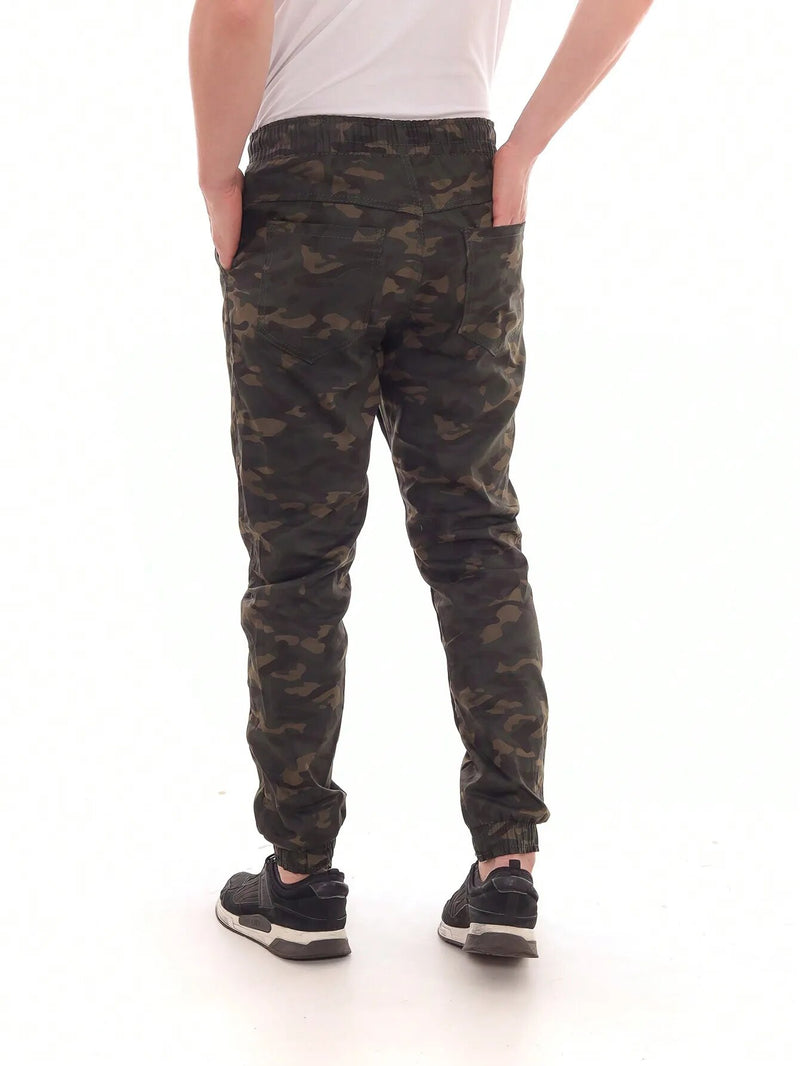 Calça Masculina Jogger Sarja Verde Camuflada - Blackhurst