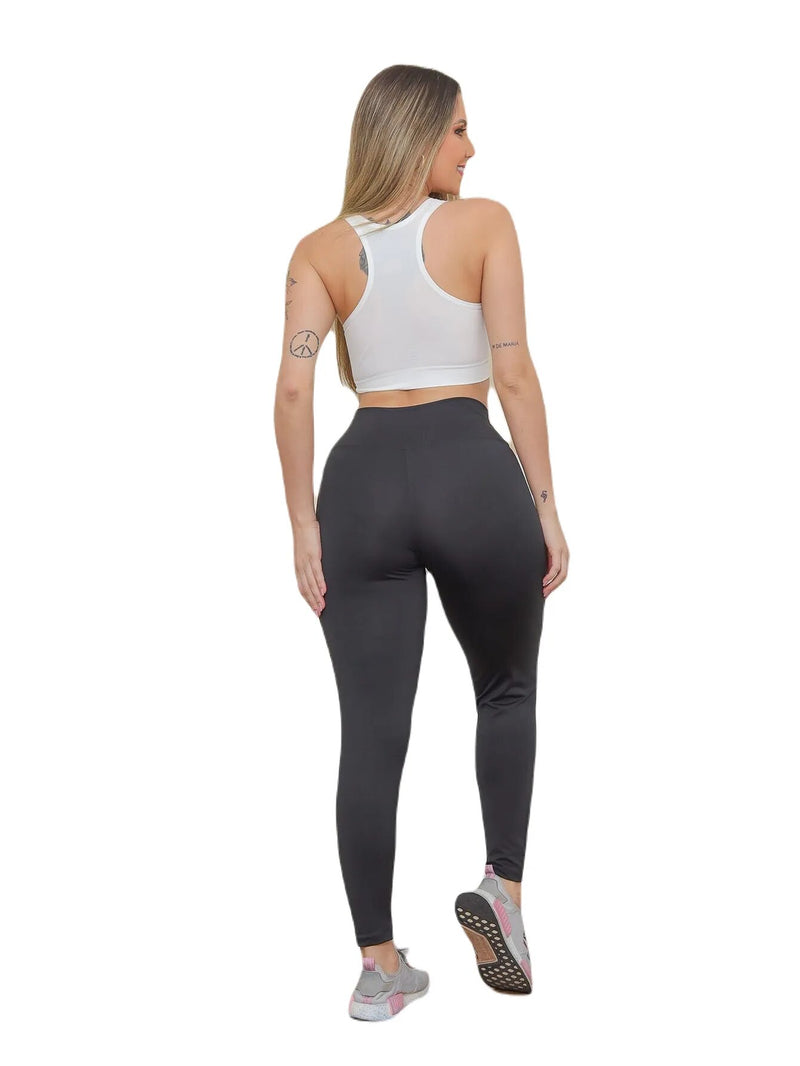 KIT Feminino 2 Peças - Top Branco e Calça Legging Básica - Blackhurst