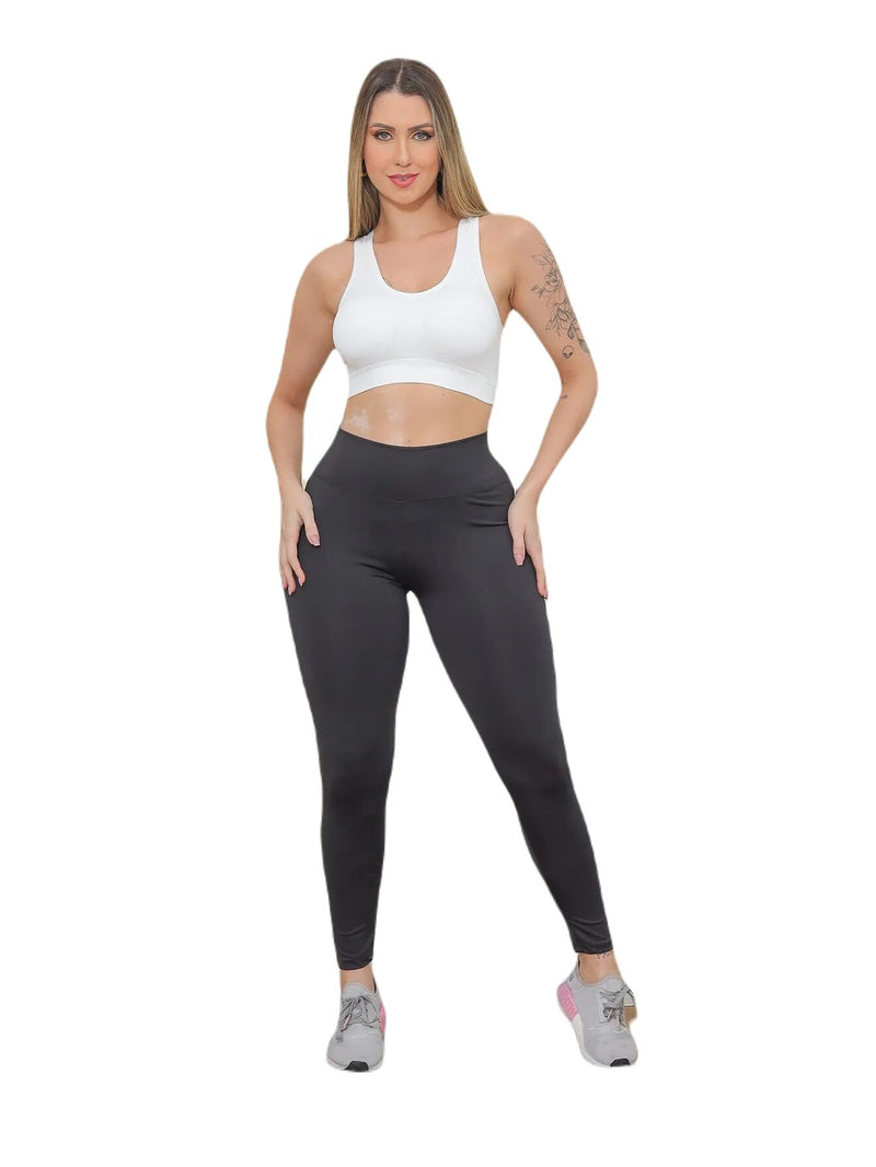 KIT Feminino 2 Peças - Top Branco e Calça Legging Básica - Blackhurst