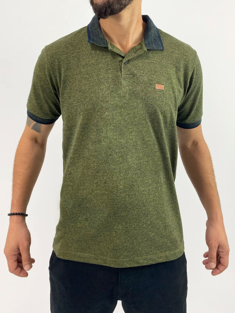 Camisa Polo com Plaquinha Verde Oliva - Blackhurst