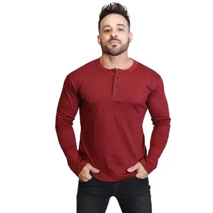 Camiseta HENLEY Masculina Slim Fit Manga Longa - Blackhurst