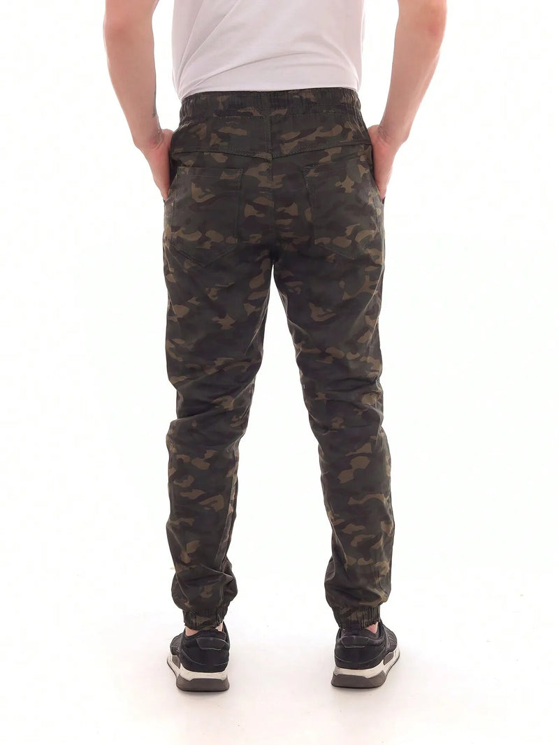 Calça Masculina Jogger Sarja Verde Camuflada - Blackhurst